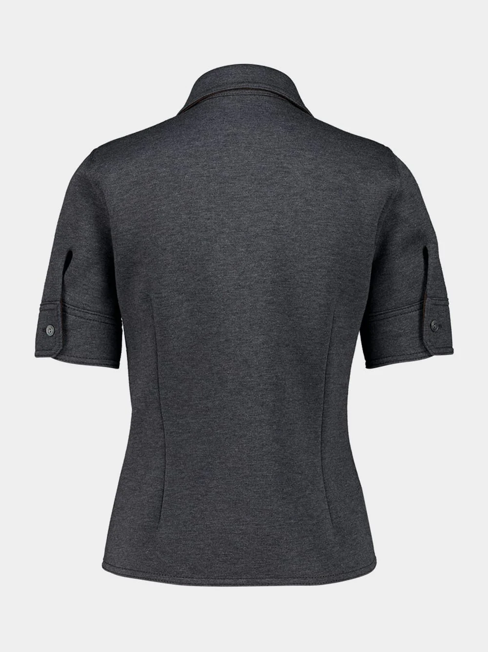 Dark Grey Wool Cotton Jersey Shirt - Image 2