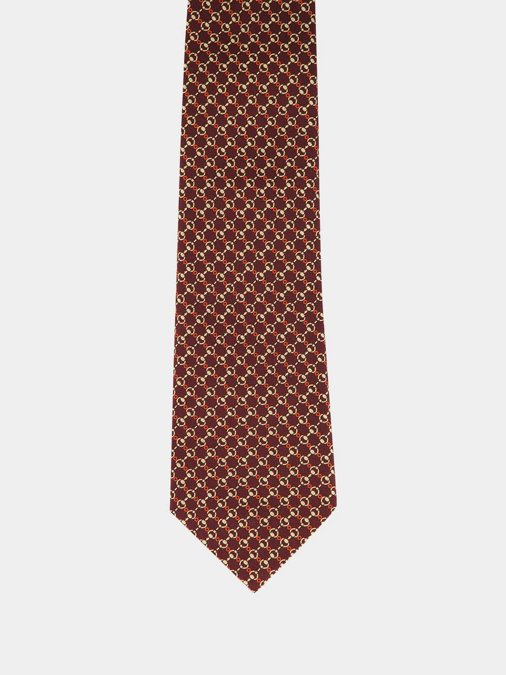 Dark Red Horsebit Silk Tie - Image 2