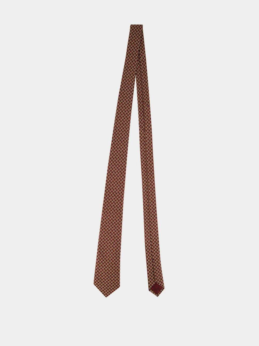 Dark Red Horsebit Silk Tie - Image 3