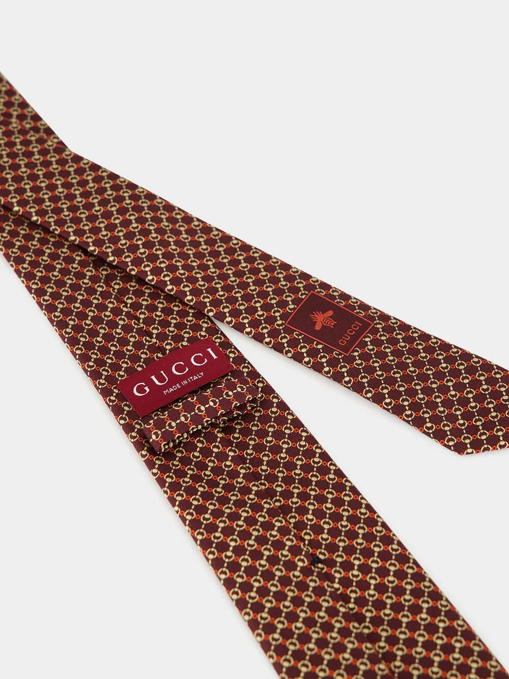 Dark Red Horsebit Silk Tie - Image 4