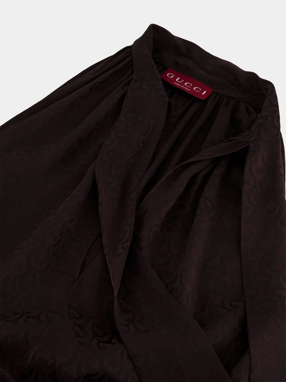 Deep Chocolate Silk Jacquard Horsebit Top - Image 7