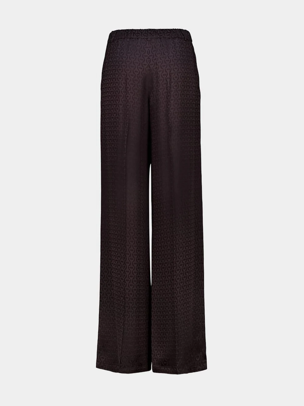 Deep Chocolate Straight-Fit Horsebit Silk Trousers - Image 2