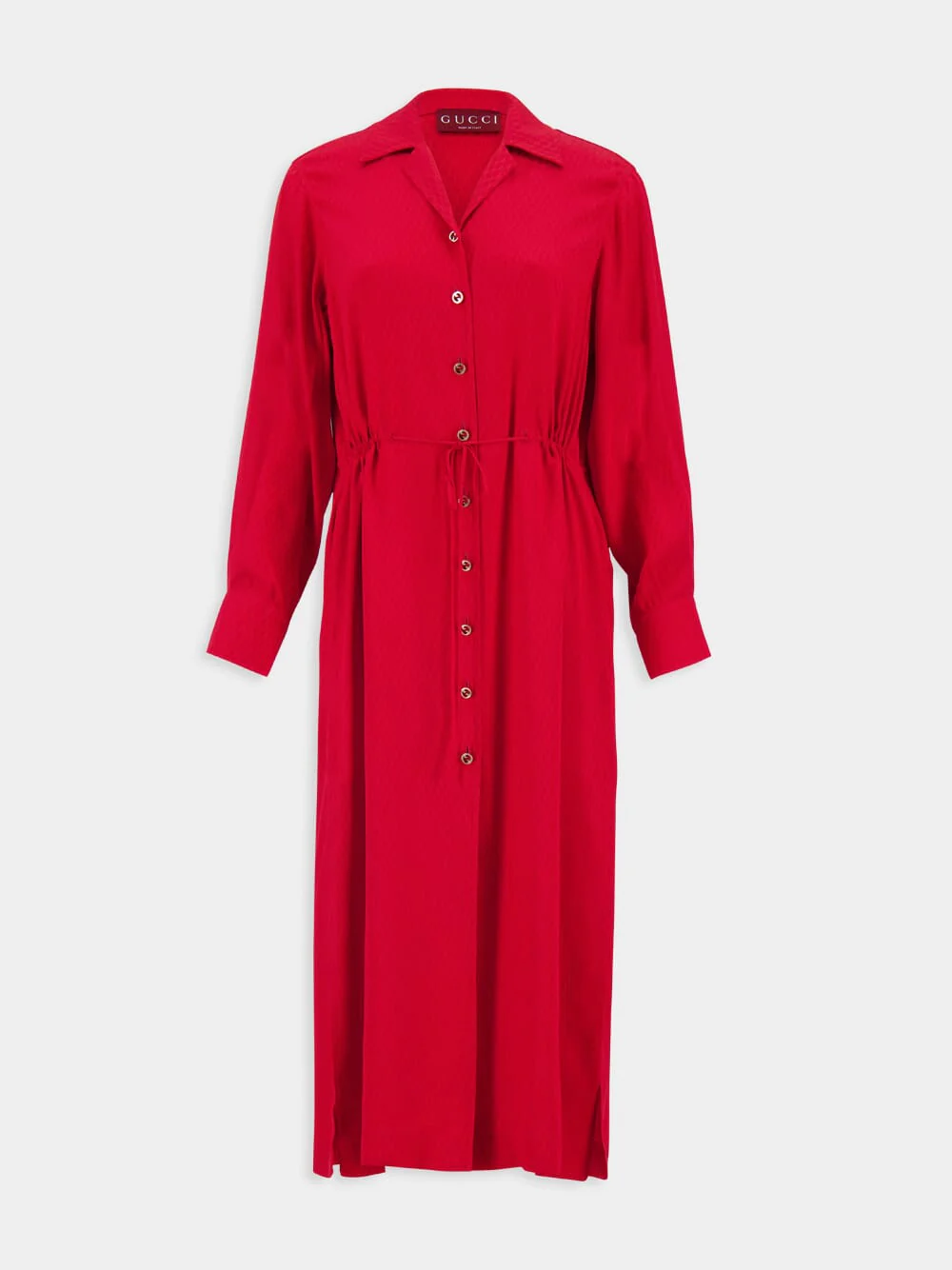 Red Silk Jacquard Dress