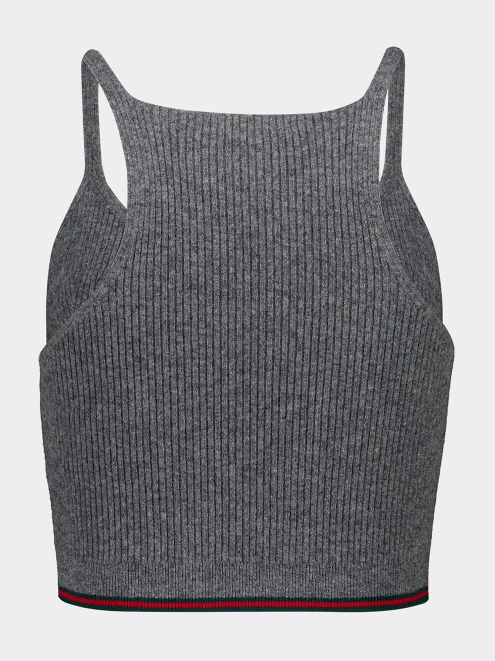 Dusty Grey Cropped Wool Knit Top - Image 2