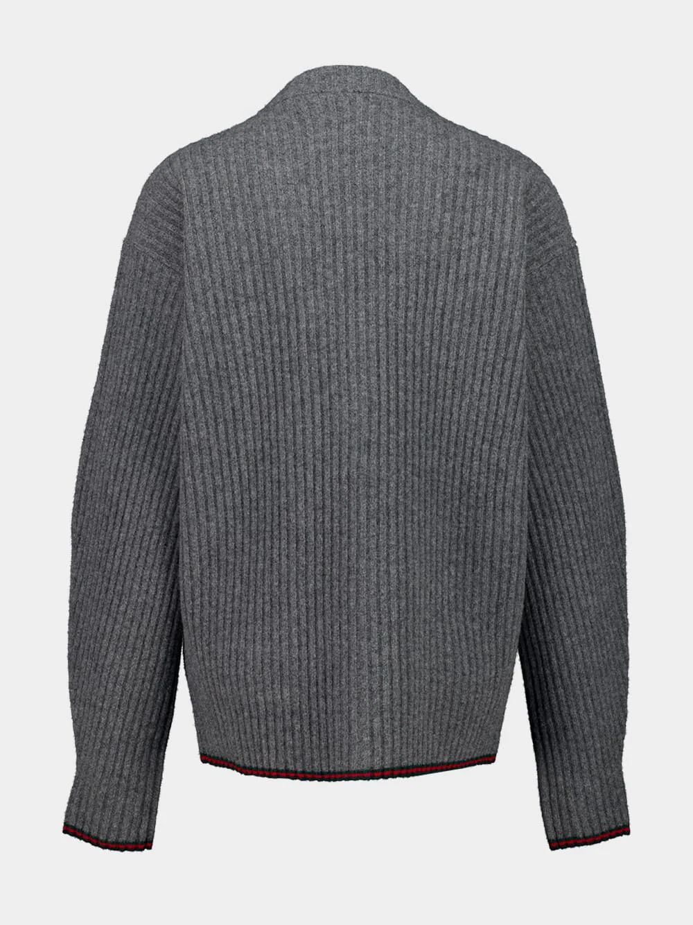 Dusty Grey Felted Wool Cardigan - Image 2