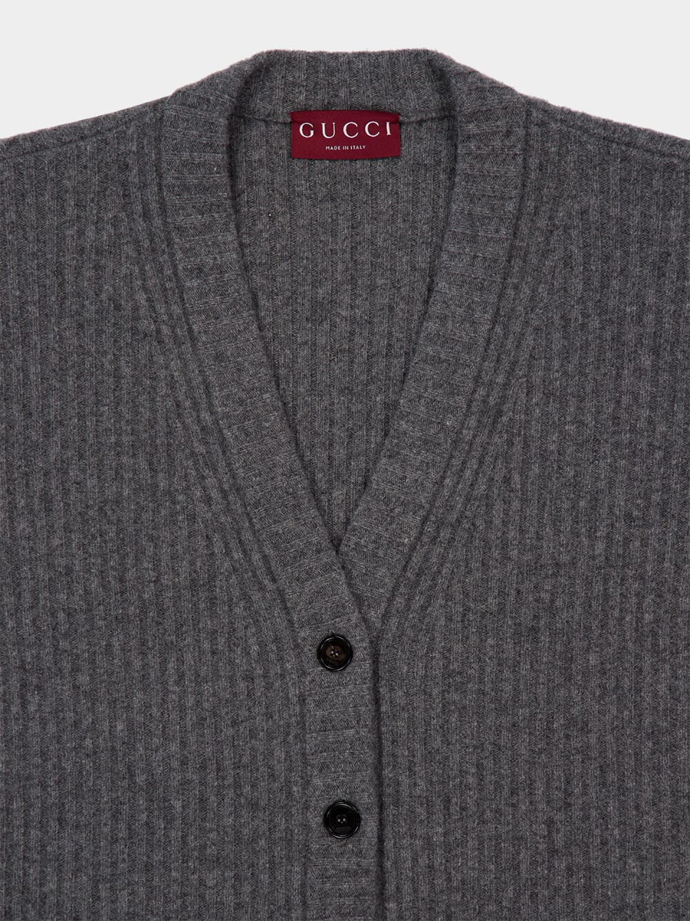 Dusty Grey Felted Wool Cardigan - Image 3