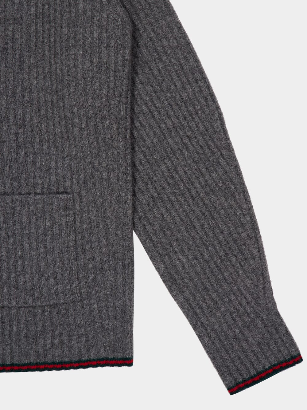 Dusty Grey Felted Wool Cardigan - Image 4