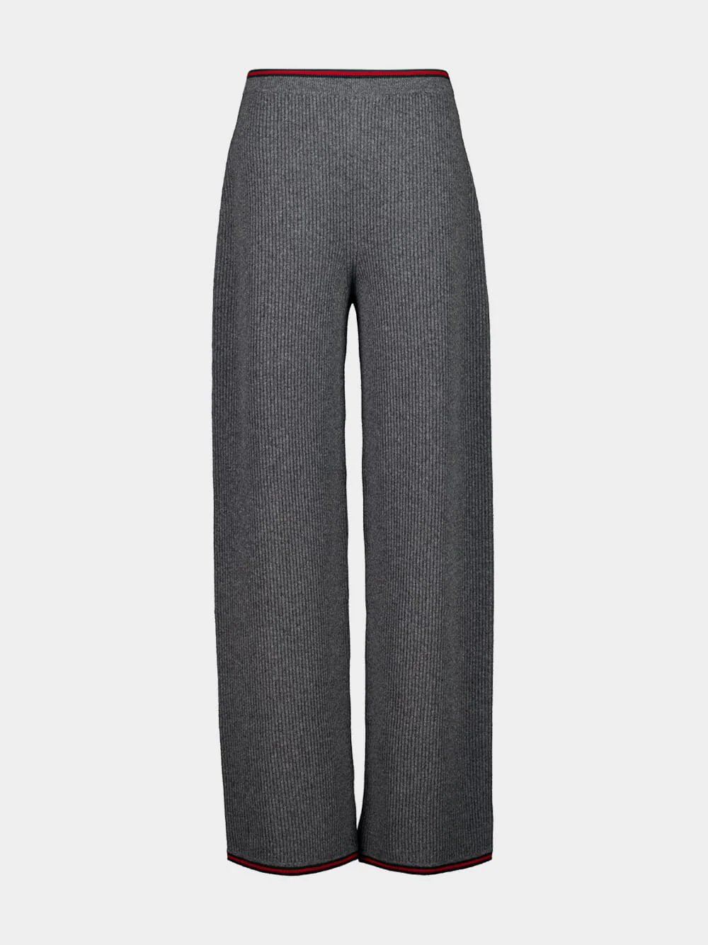 Dusty Grey Wool Straight-Leg Trousers