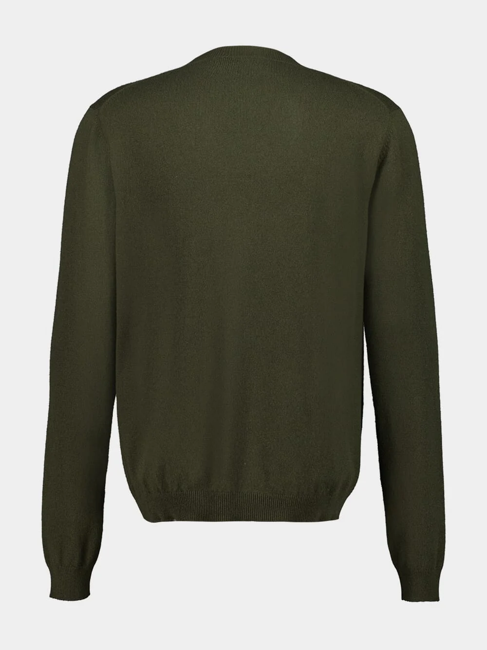 Forest Green Cashmere Cardigan with GG Intarsia - Image 2