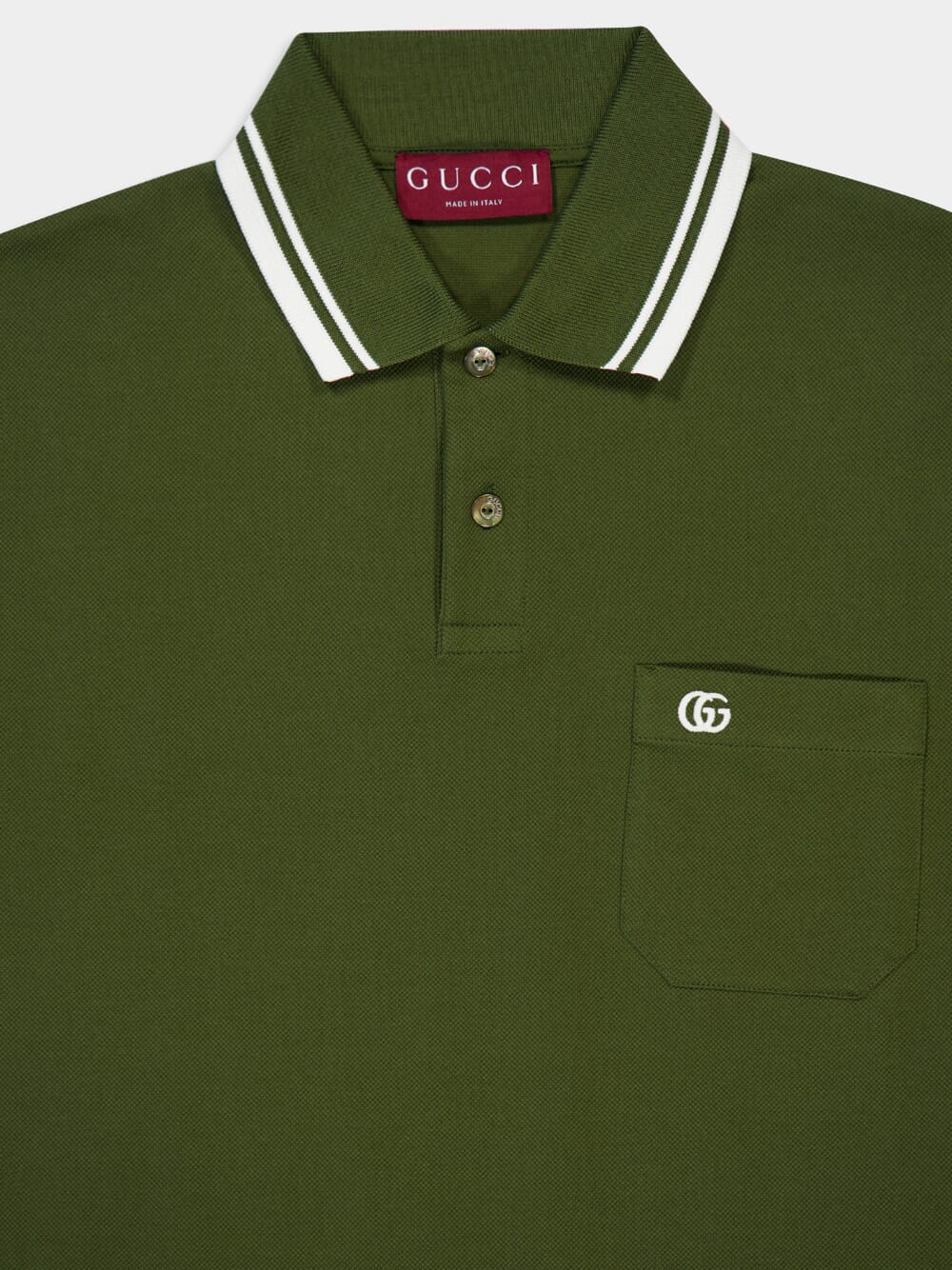 Forest Green Cotton Piqué Polo Shirt - Image 3