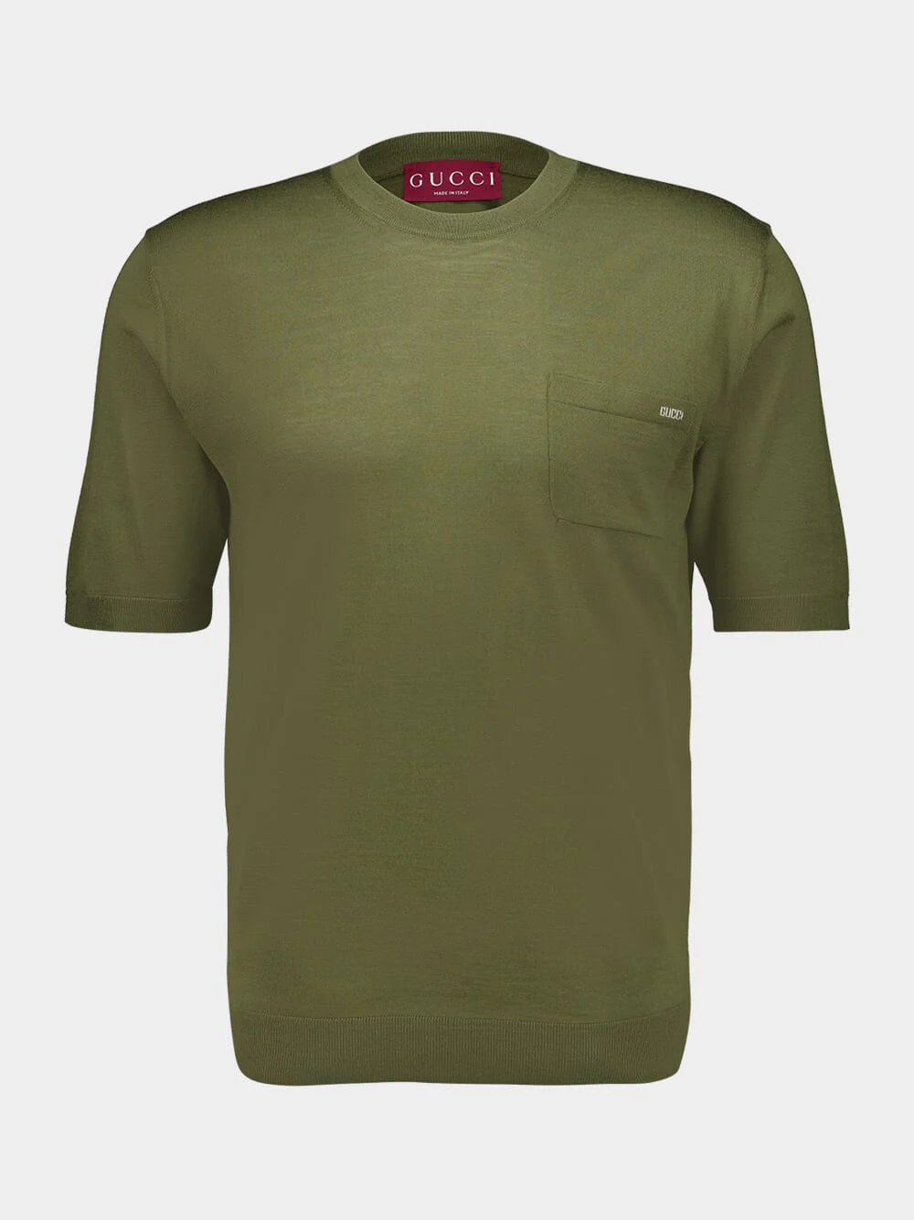 Forest Green Fine Wool Knit Top with Intarsia