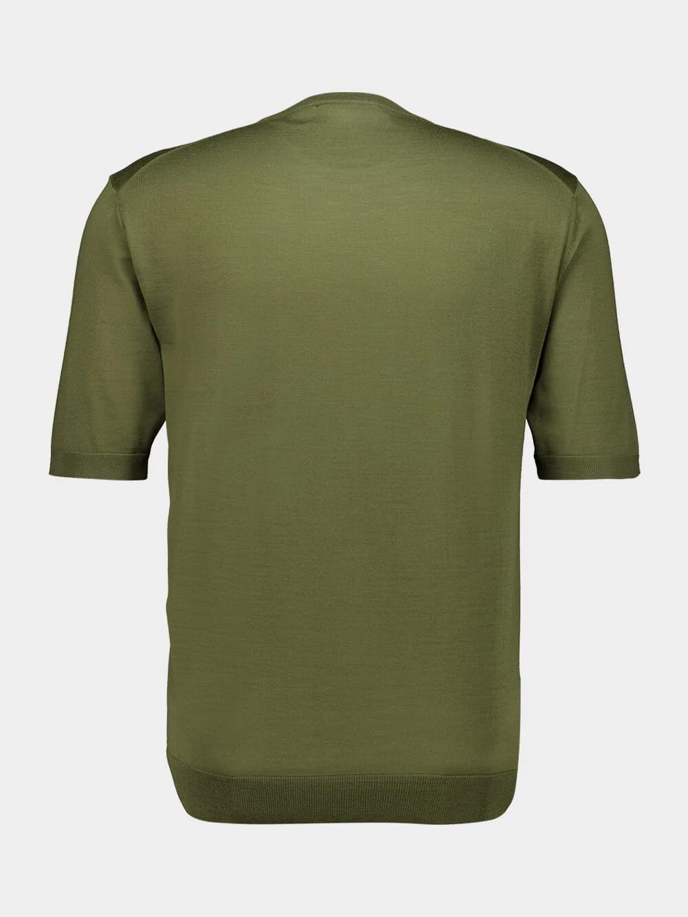 Forest Green Fine Wool Knit Top with Intarsia - Image 2