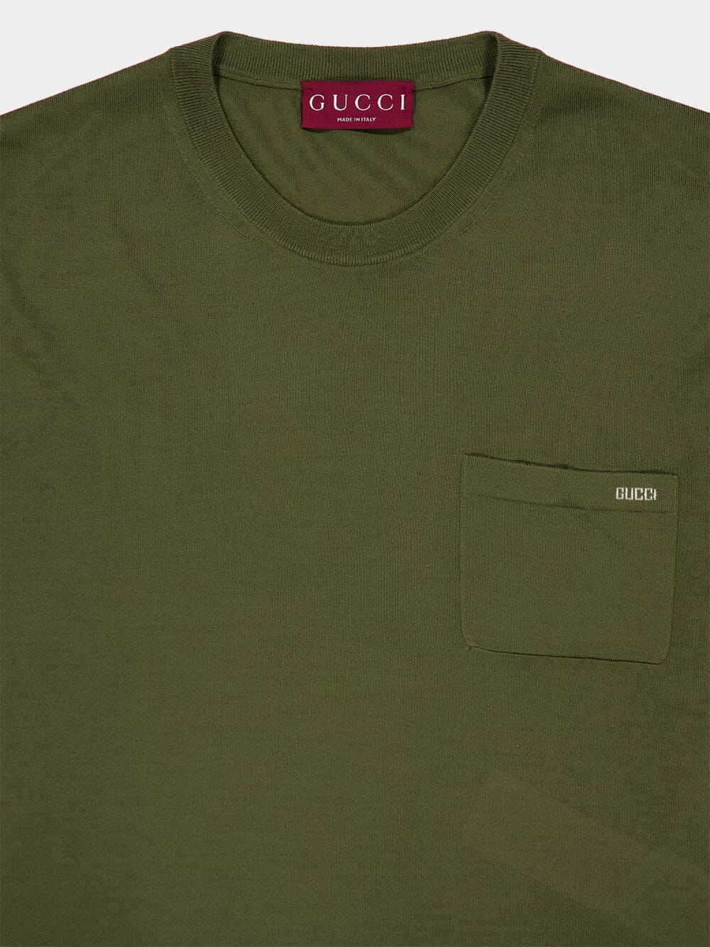 Forest Green Fine Wool Knit Top with Intarsia - Image 3