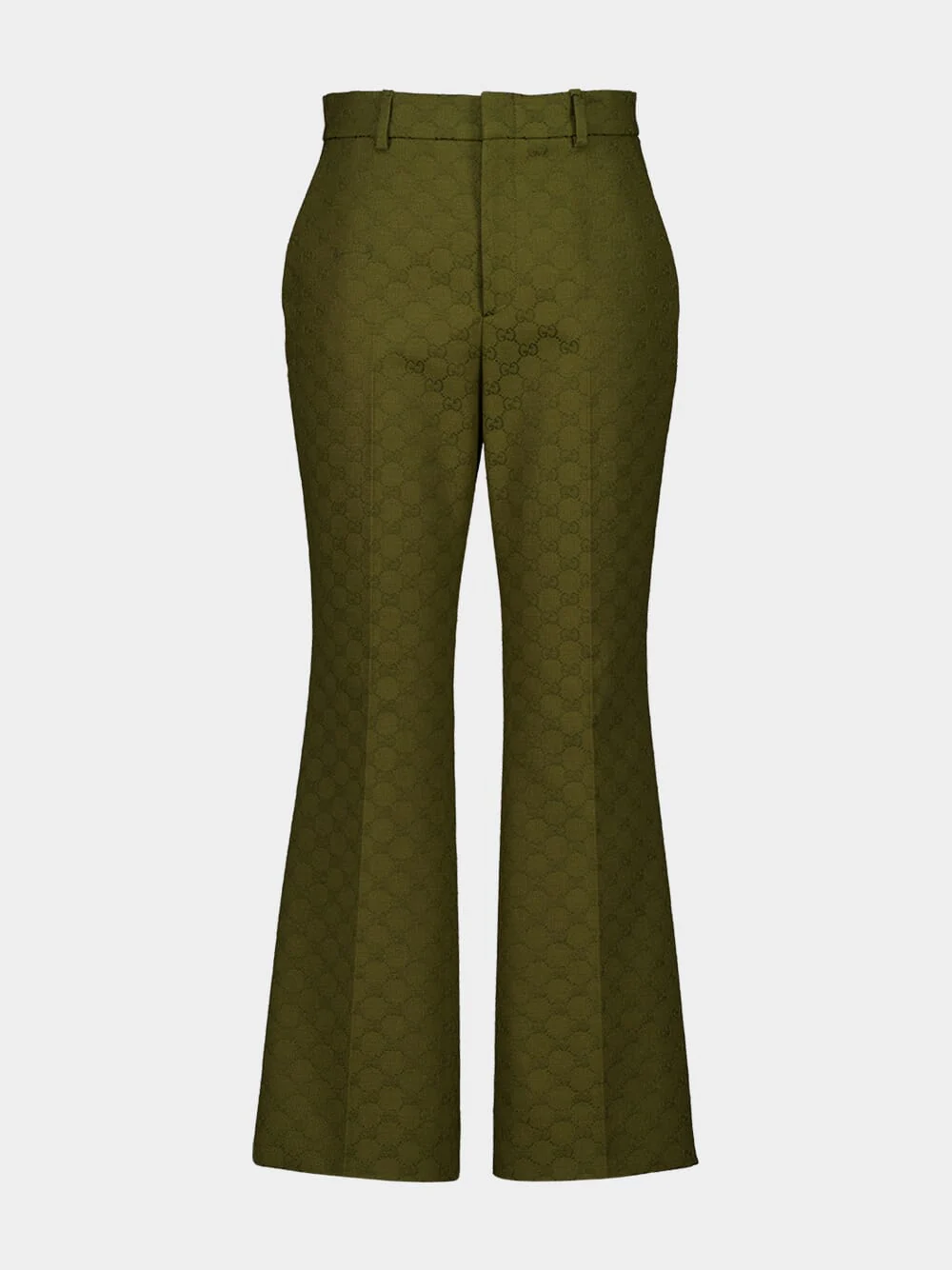 Forest Green GG Canvas Trousers