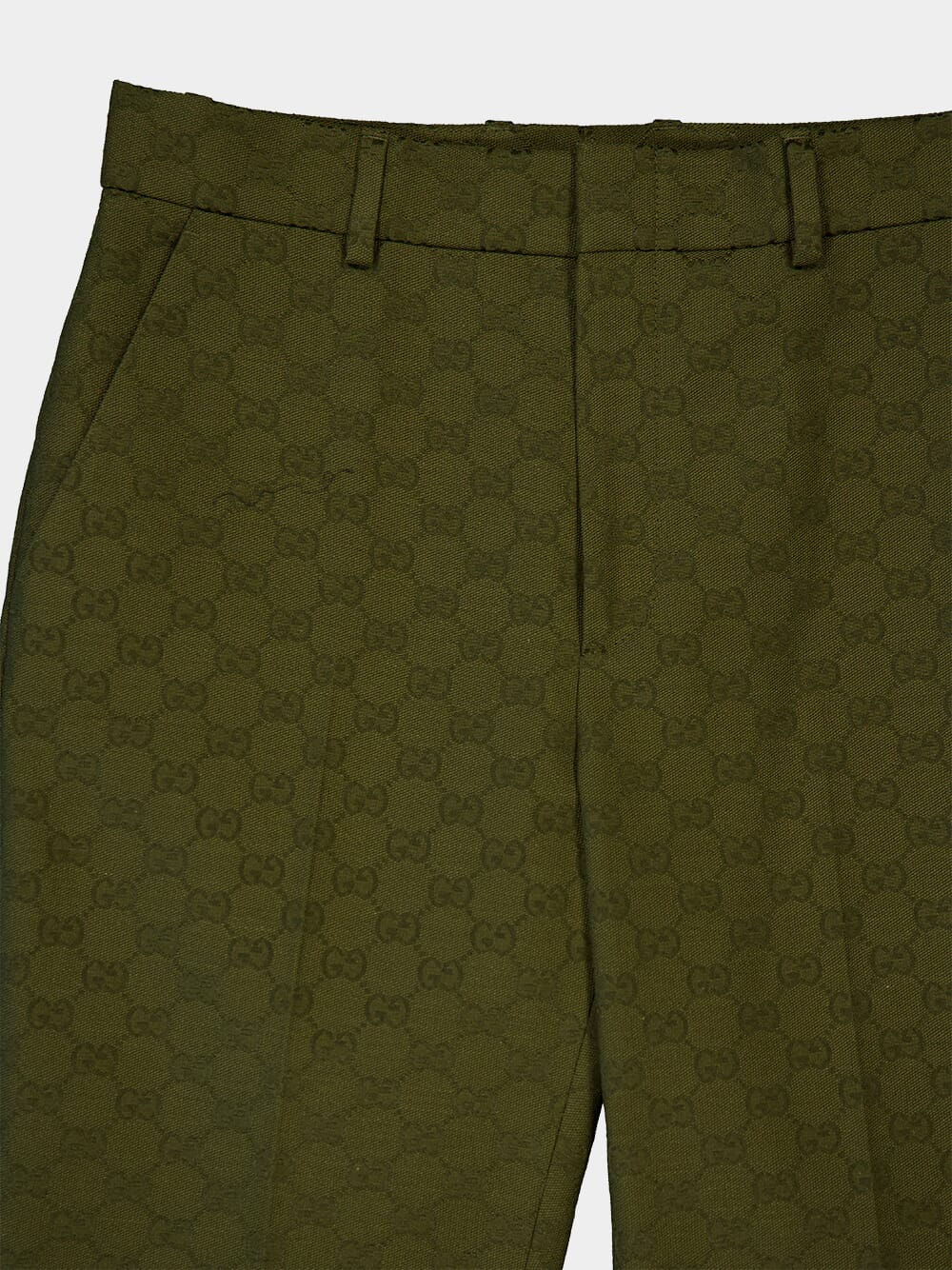 Forest Green GG Canvas Trousers - Image 4