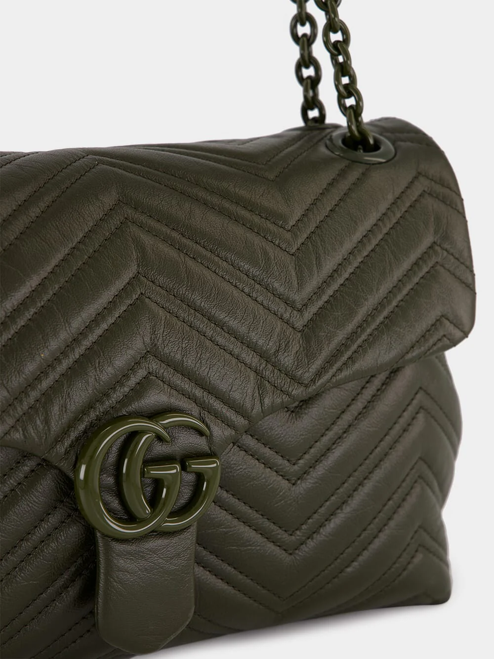 Forest Green GG Marmont Medium Bag - Image 7