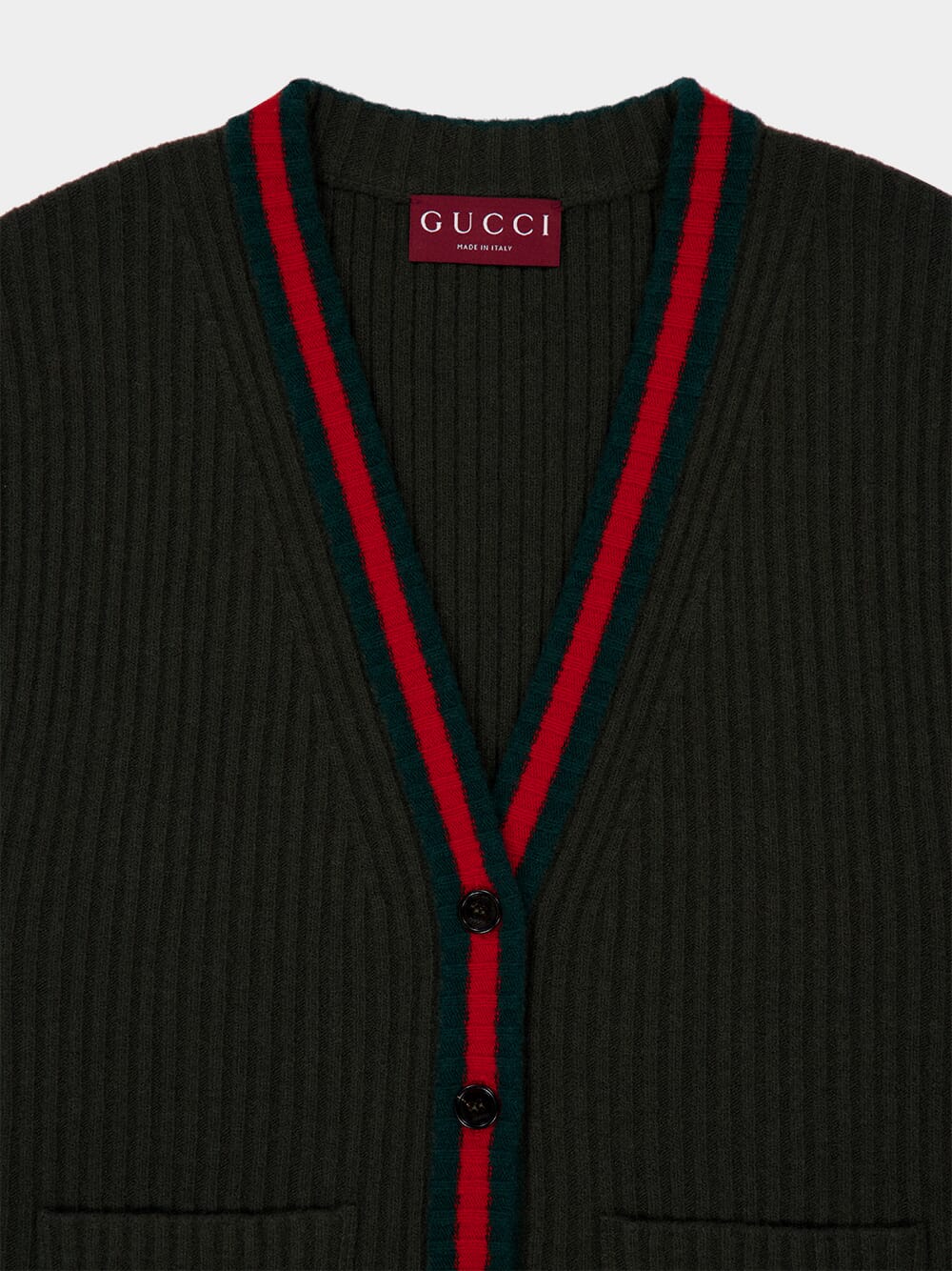 Forest Green Sleeveless Wool Cardigan - Image 3