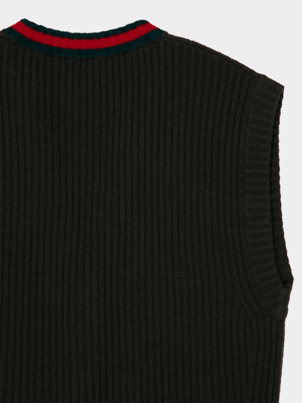 Forest Green Sleeveless Wool Cardigan - Image 4