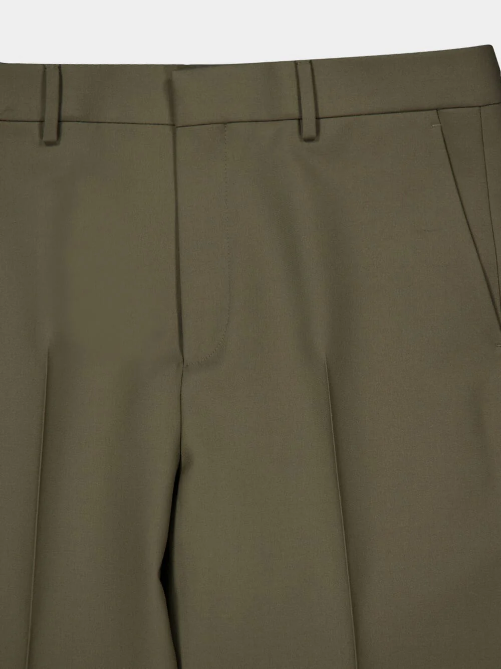 Forest Green Wool Gabardine Trousers - Image 3