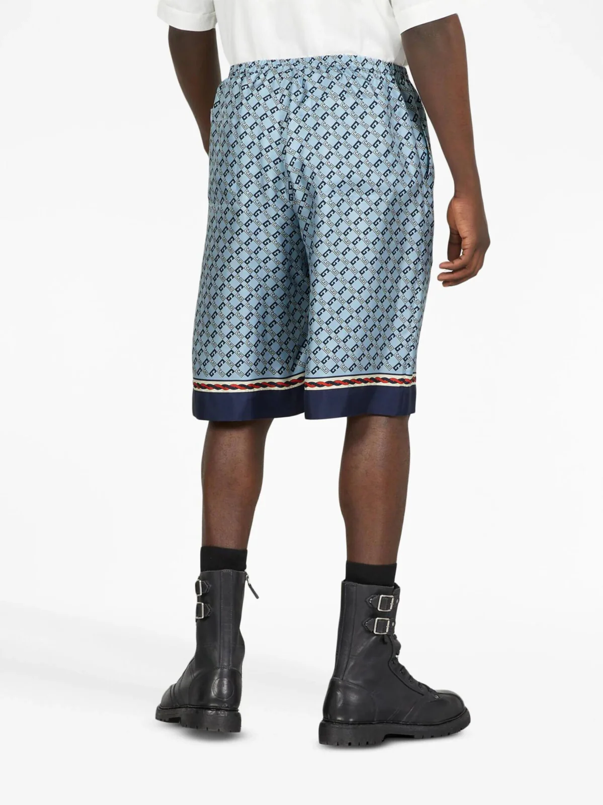 Geometric Square G Silk Shorts - Image 3