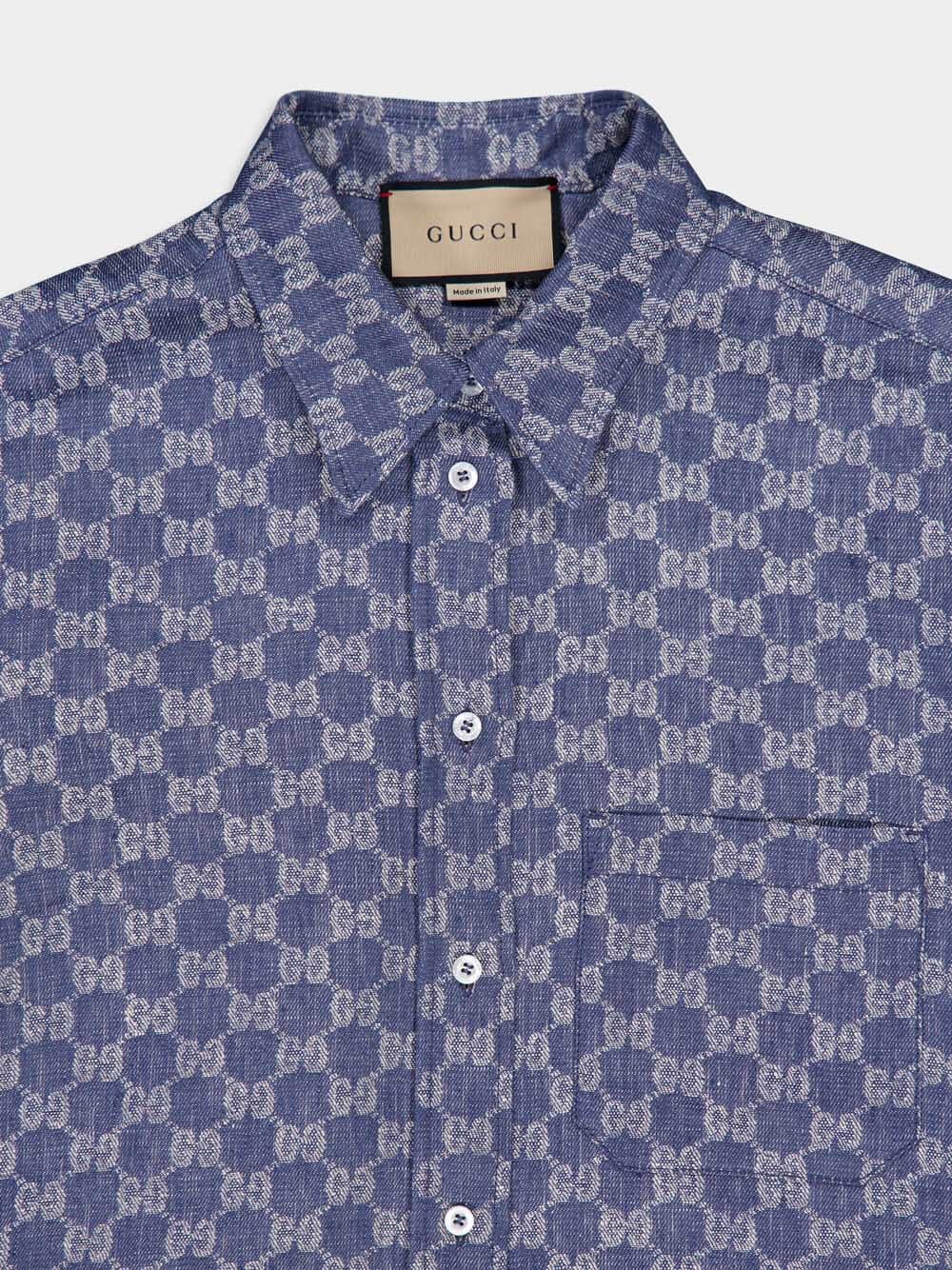GG Linen Jacquard Shirt - Image 7