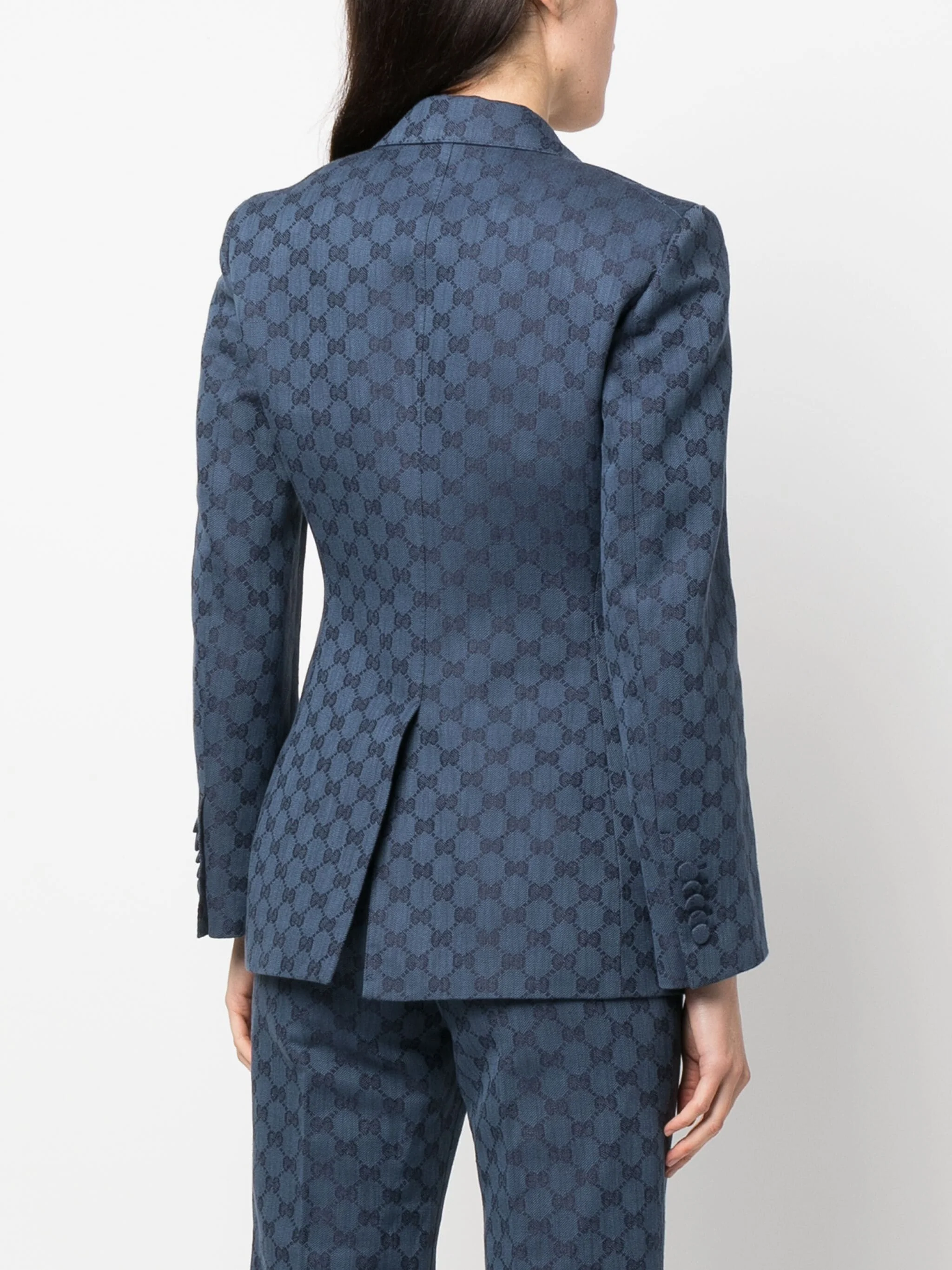 GG Logo-Jacquard Single-Breast Blazer - Image 4