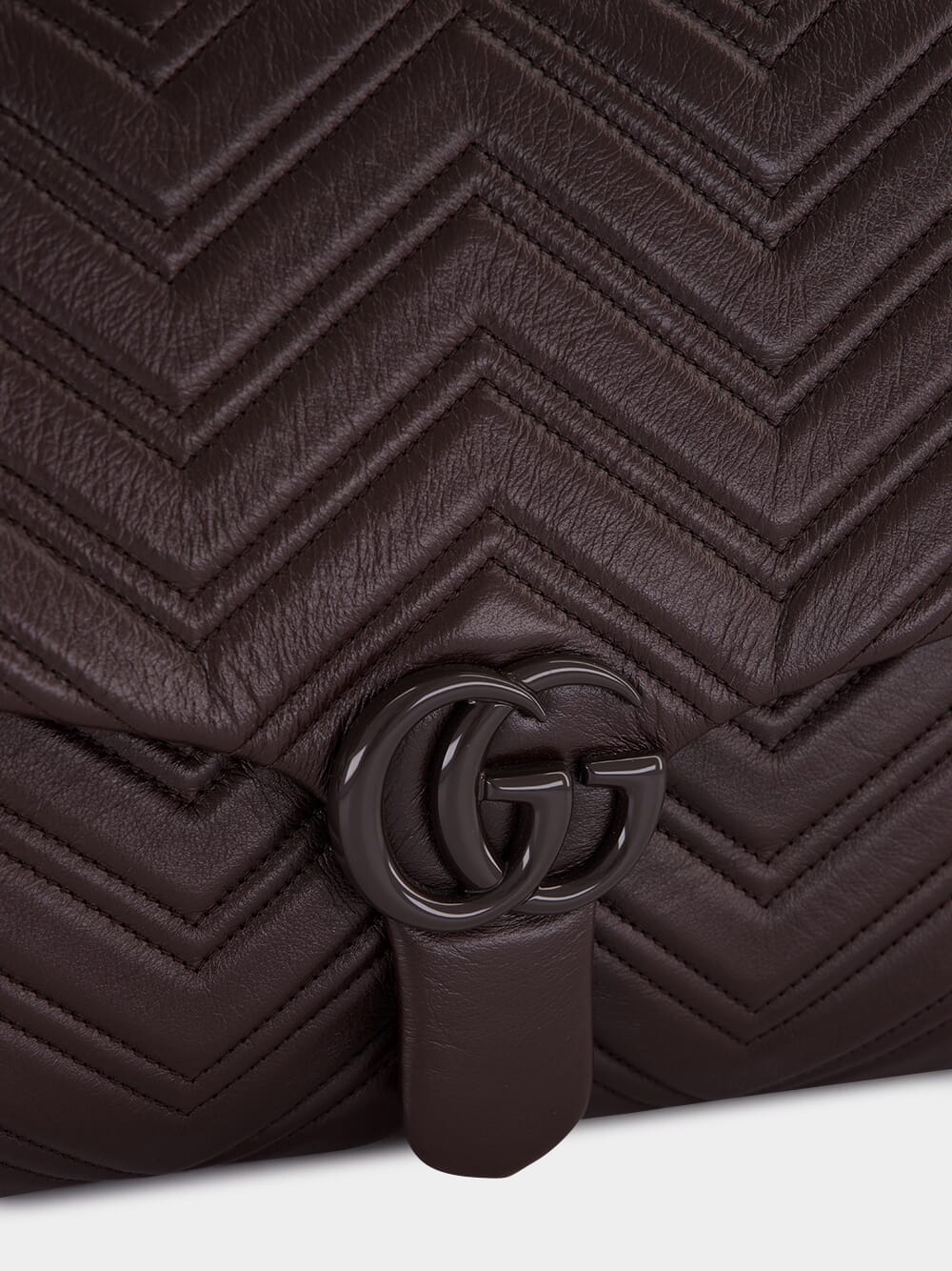 GG Marmont Shoulder Bag in Chocolate Brown Leather - Image 7