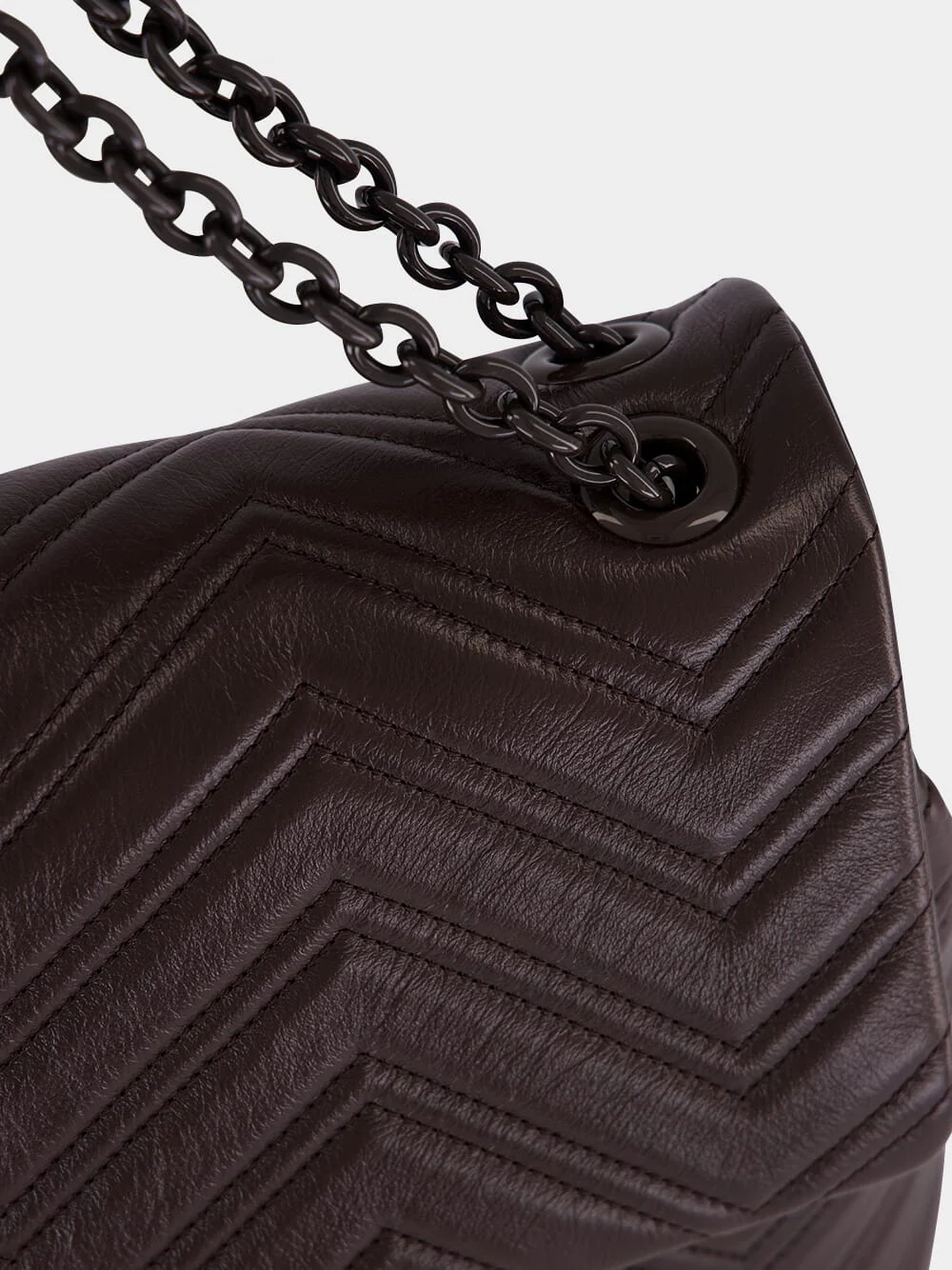 GG Marmont Shoulder Bag in Chocolate Brown Leather - Image 8