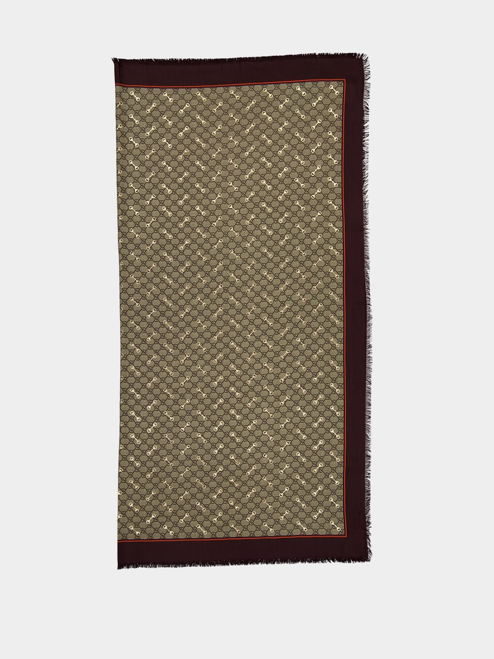 GG Print With Horsebits Silk Scarf