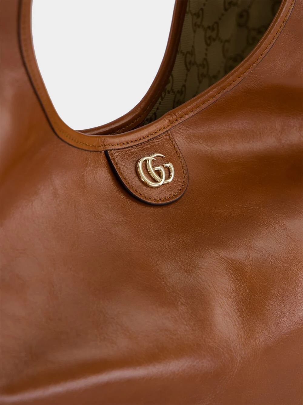 Giglio Large Tote Bag in Dark Brown Glossy Leather - Image 6