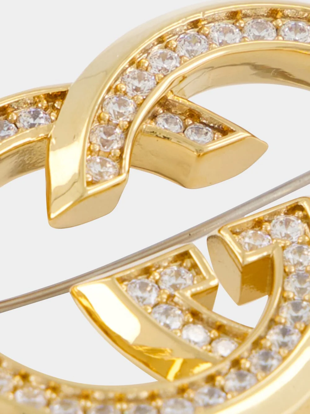 Gold Interlocking Crystal Brooch - Image 4