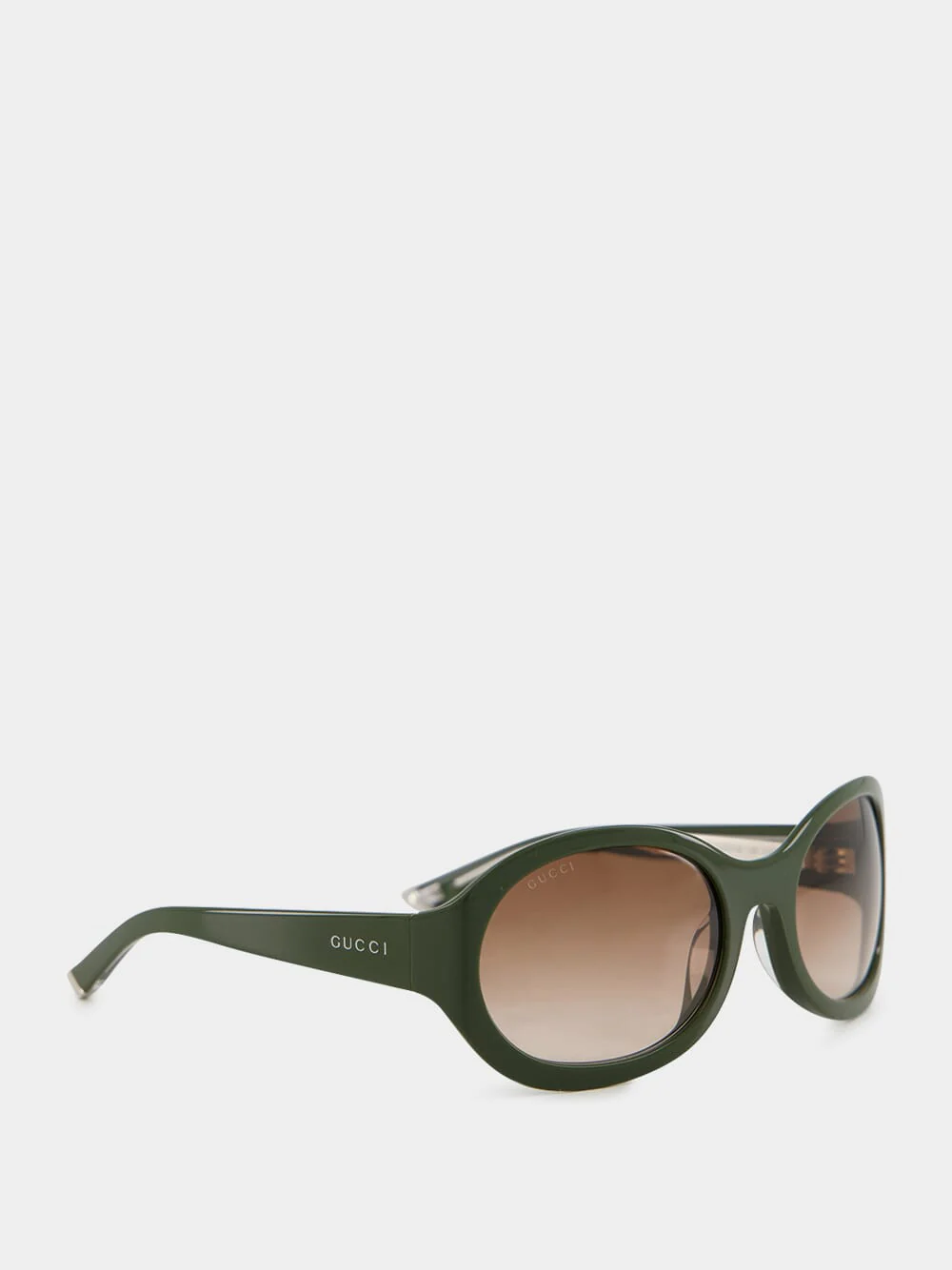 Green and Brown Round Frame Sunglasses - Image 2
