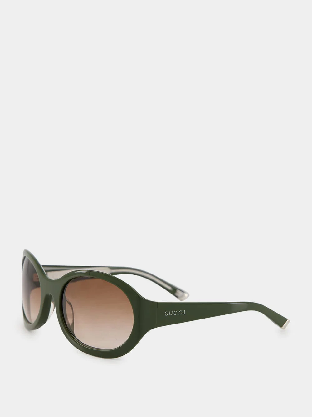 Green and Brown Round Frame Sunglasses - Image 3
