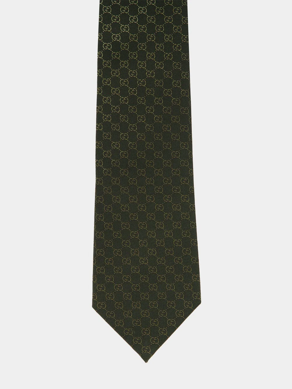 Green and Light Green GG Silk Jacquard Tie - Image 2