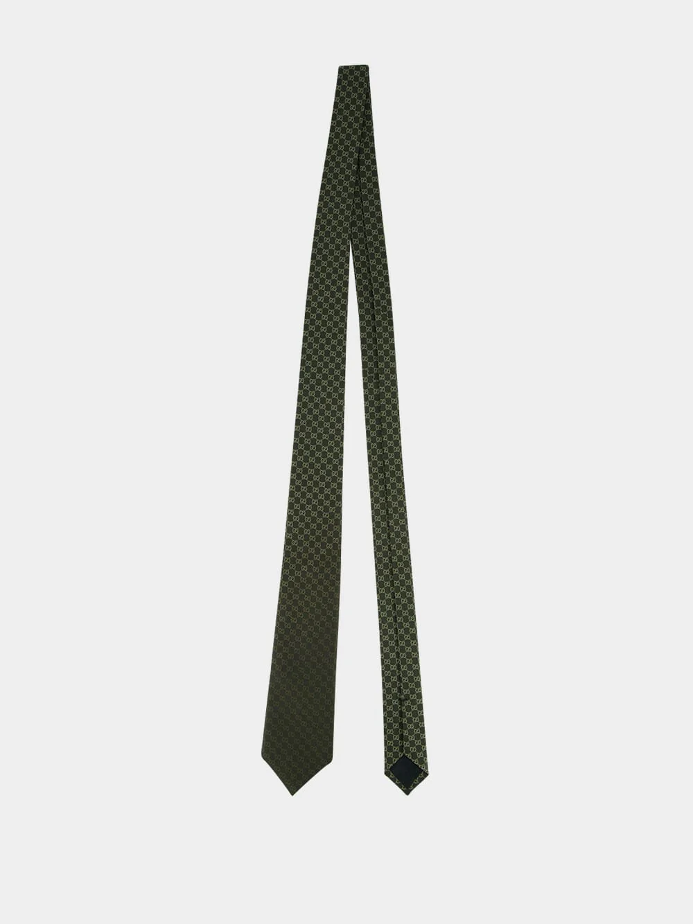 Green and Light Green GG Silk Jacquard Tie - Image 3
