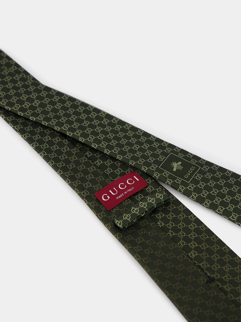 Green and Light Green GG Silk Jacquard Tie - Image 4