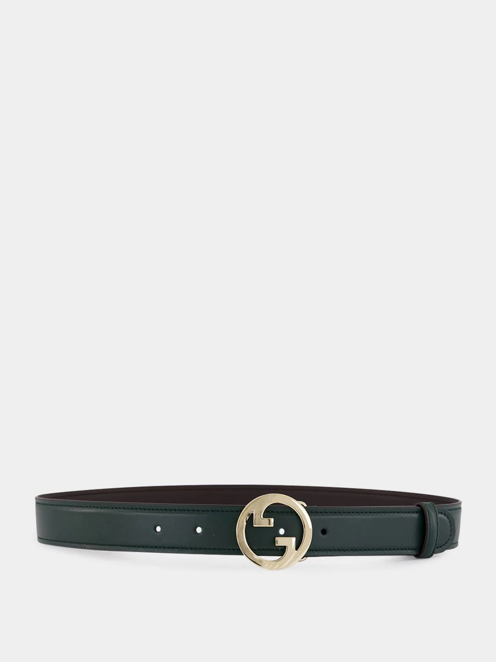 Green Calfskin Belt with GG Buckle