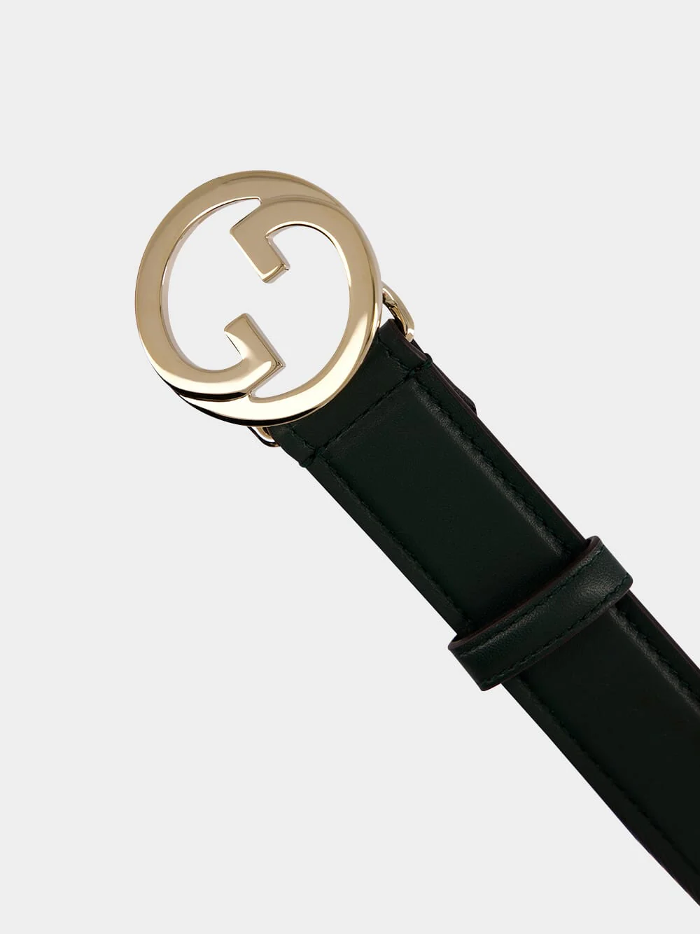 Green Calfskin Belt with GG Buckle - Image 3