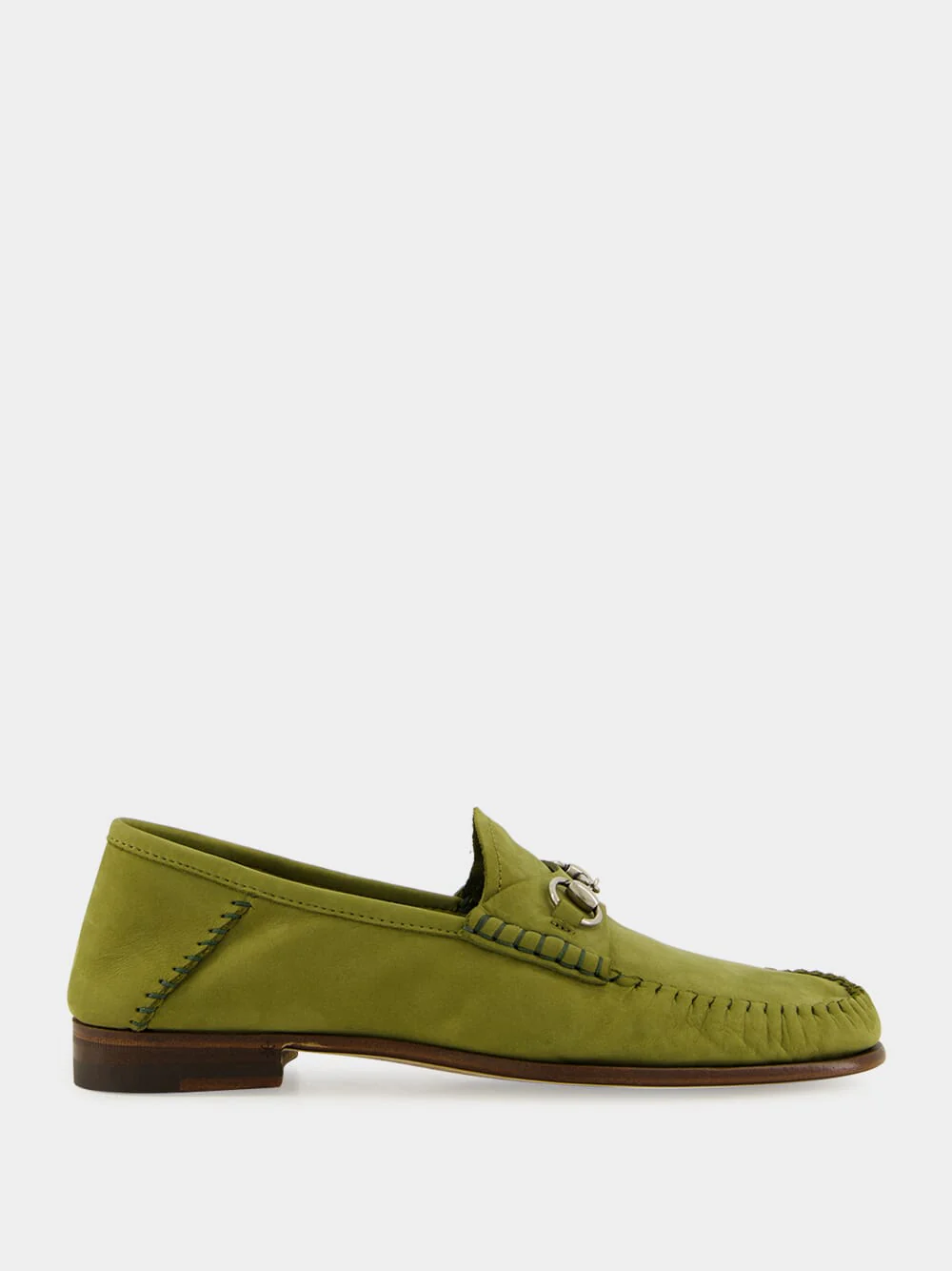 Green Suede Gigi Loafer with Horsebit