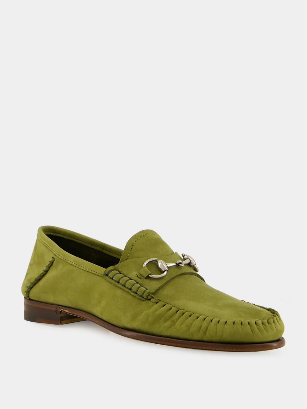 Green Suede Gigi Loafer with Horsebit - Image 2
