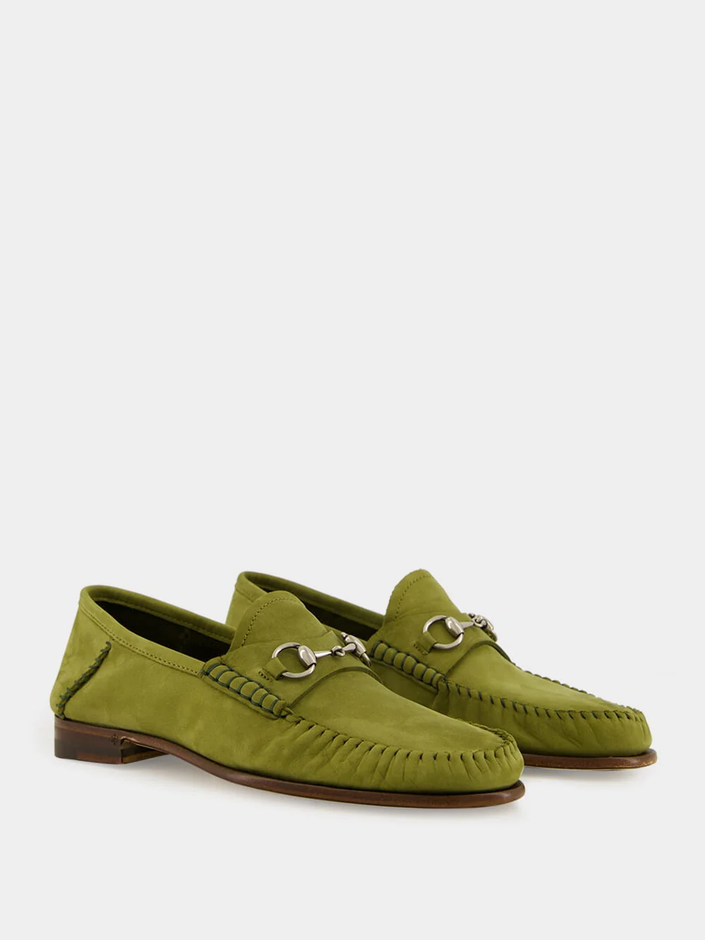 Green Suede Gigi Loafer with Horsebit - Image 3
