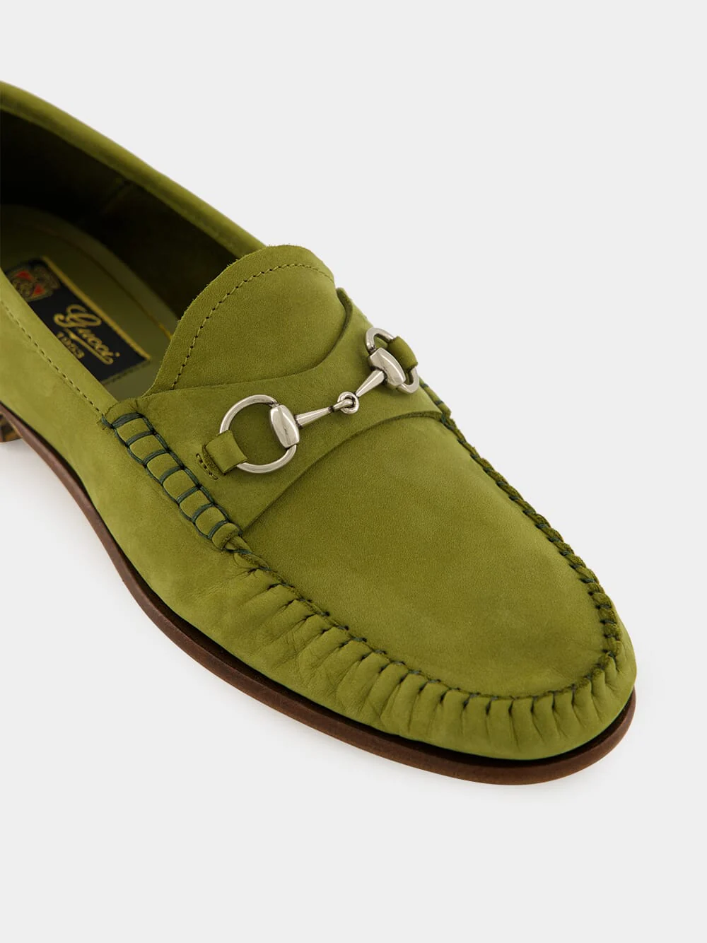 Green Suede Gigi Loafer with Horsebit - Image 6
