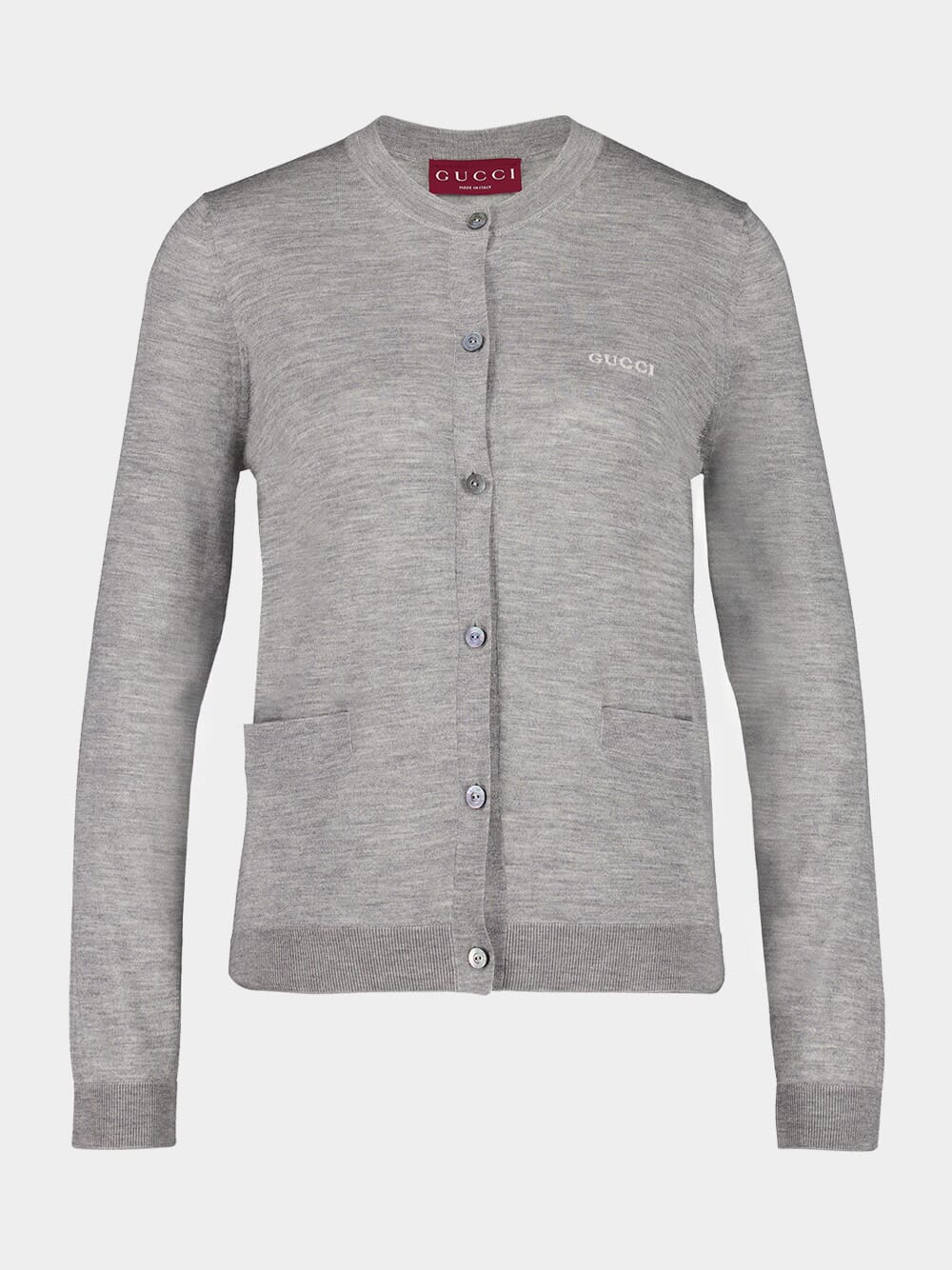 Grey Mélange Cashmere Silk Cardigan
