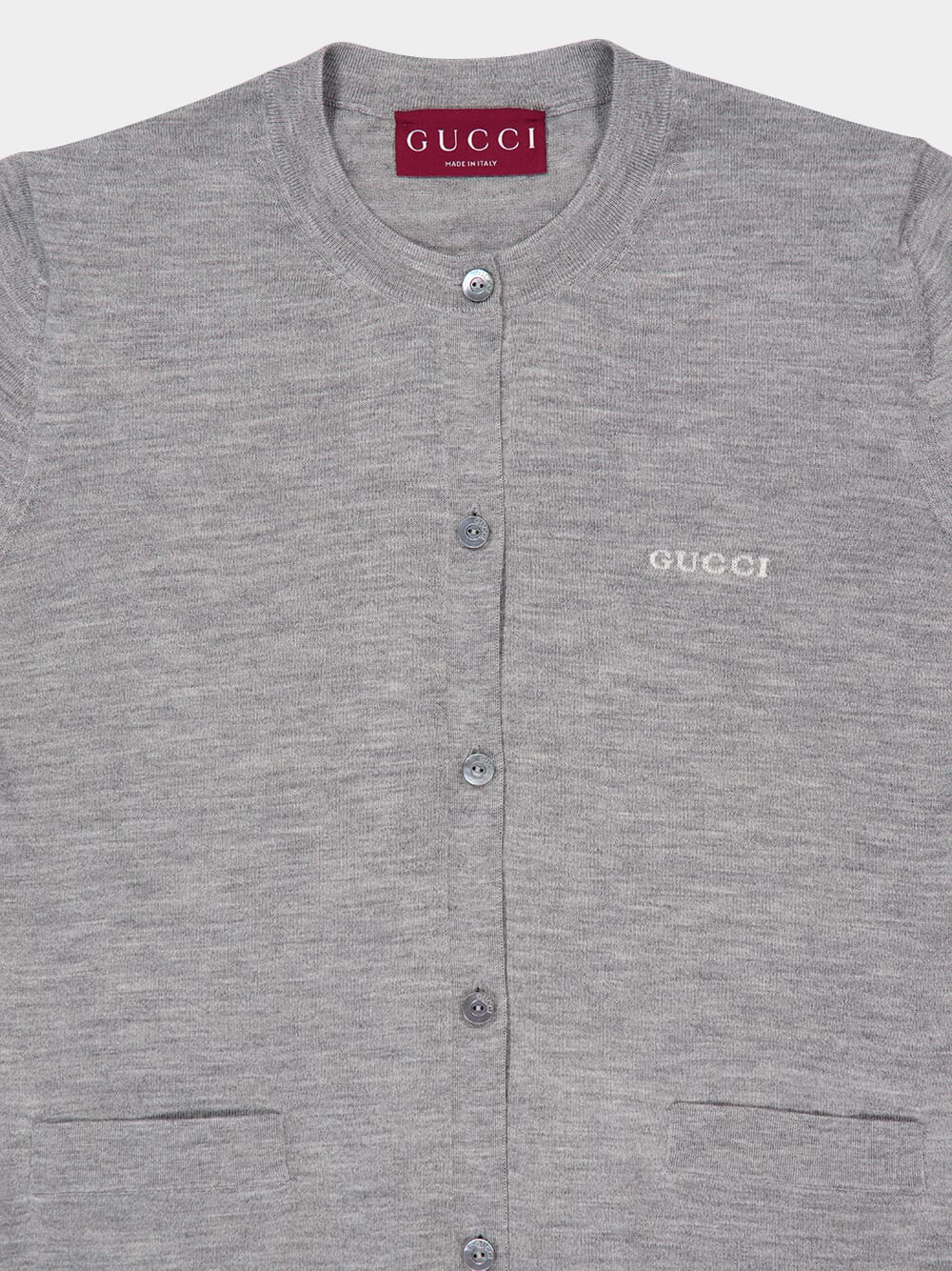 Grey Mélange Cashmere Silk Cardigan - Image 3