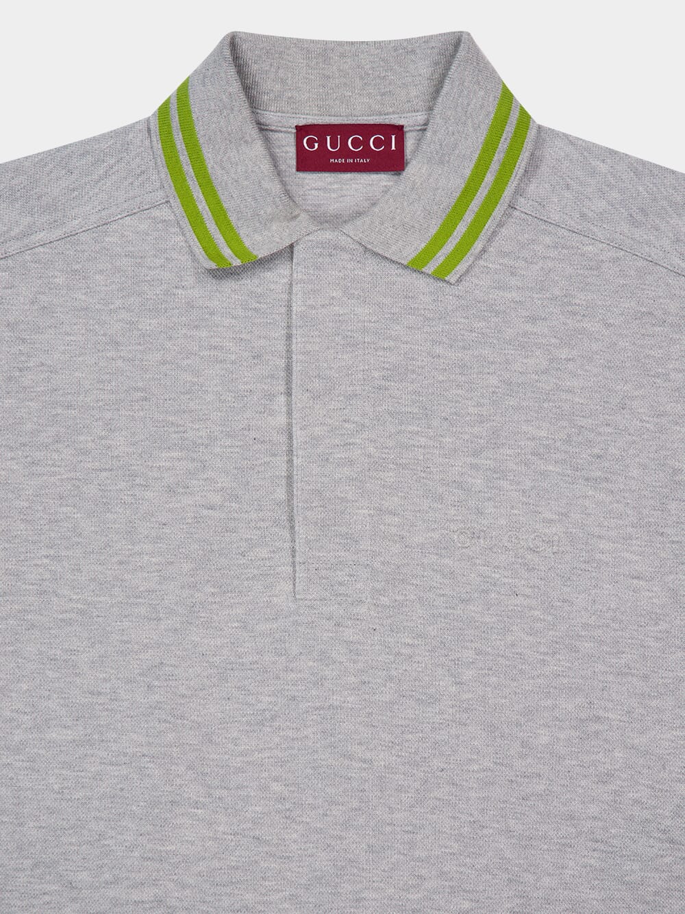 Grey Mélange Cotton Piquet Polo Top - Image 3