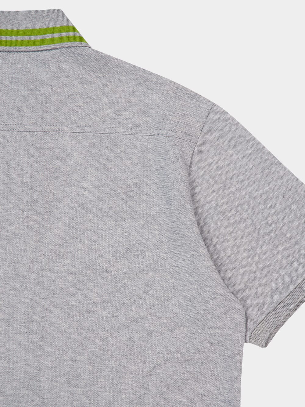 Grey Mélange Cotton Piquet Polo Top - Image 4