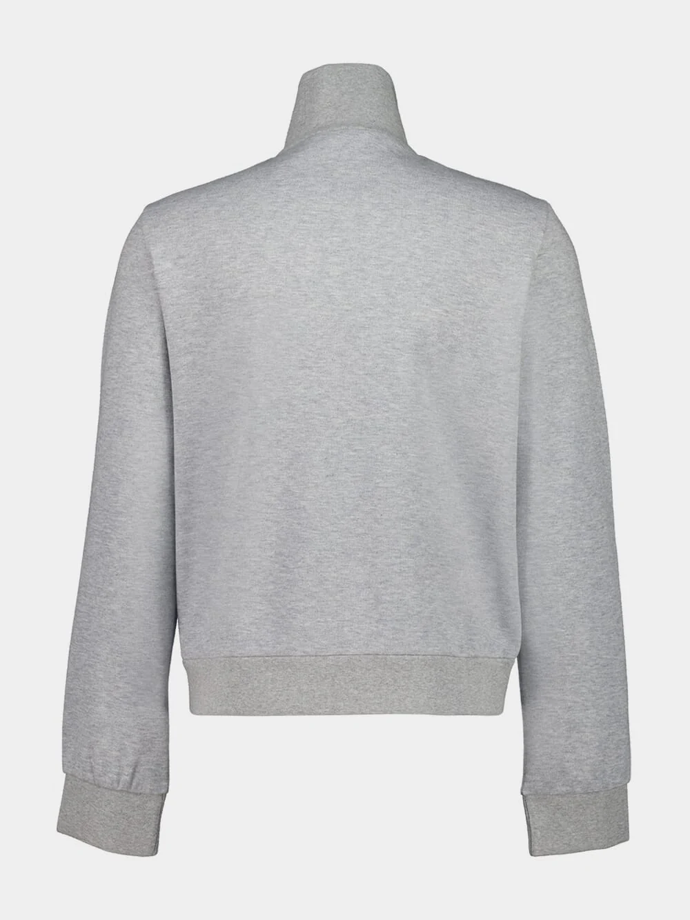 Grey Mélange Cotton Zip Jacket - Image 2