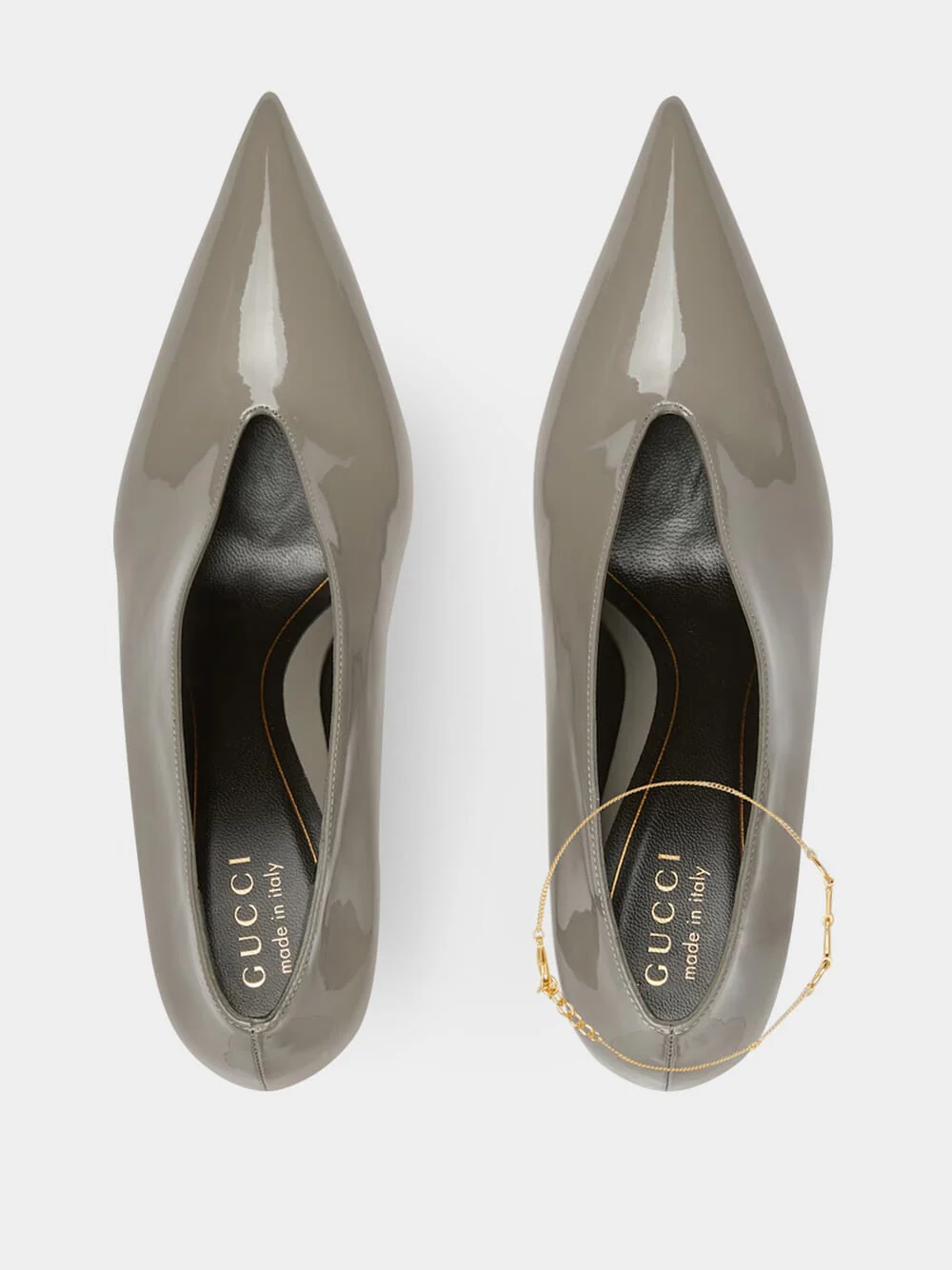 Grey Patent Leather 97 Heeled Pumps - Image 4