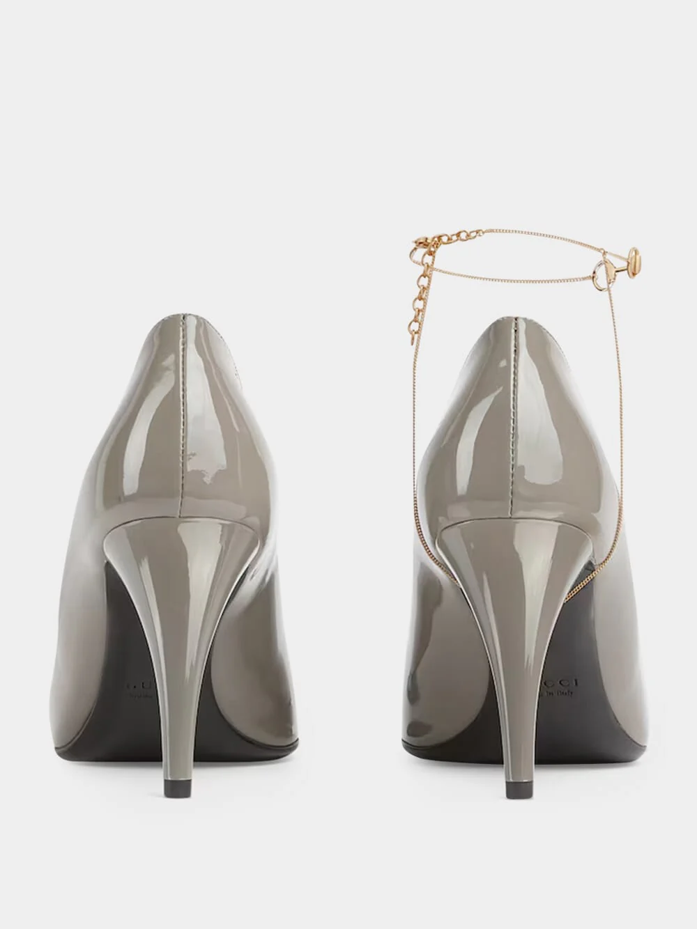 Grey Patent Leather 97 Heeled Pumps - Image 5