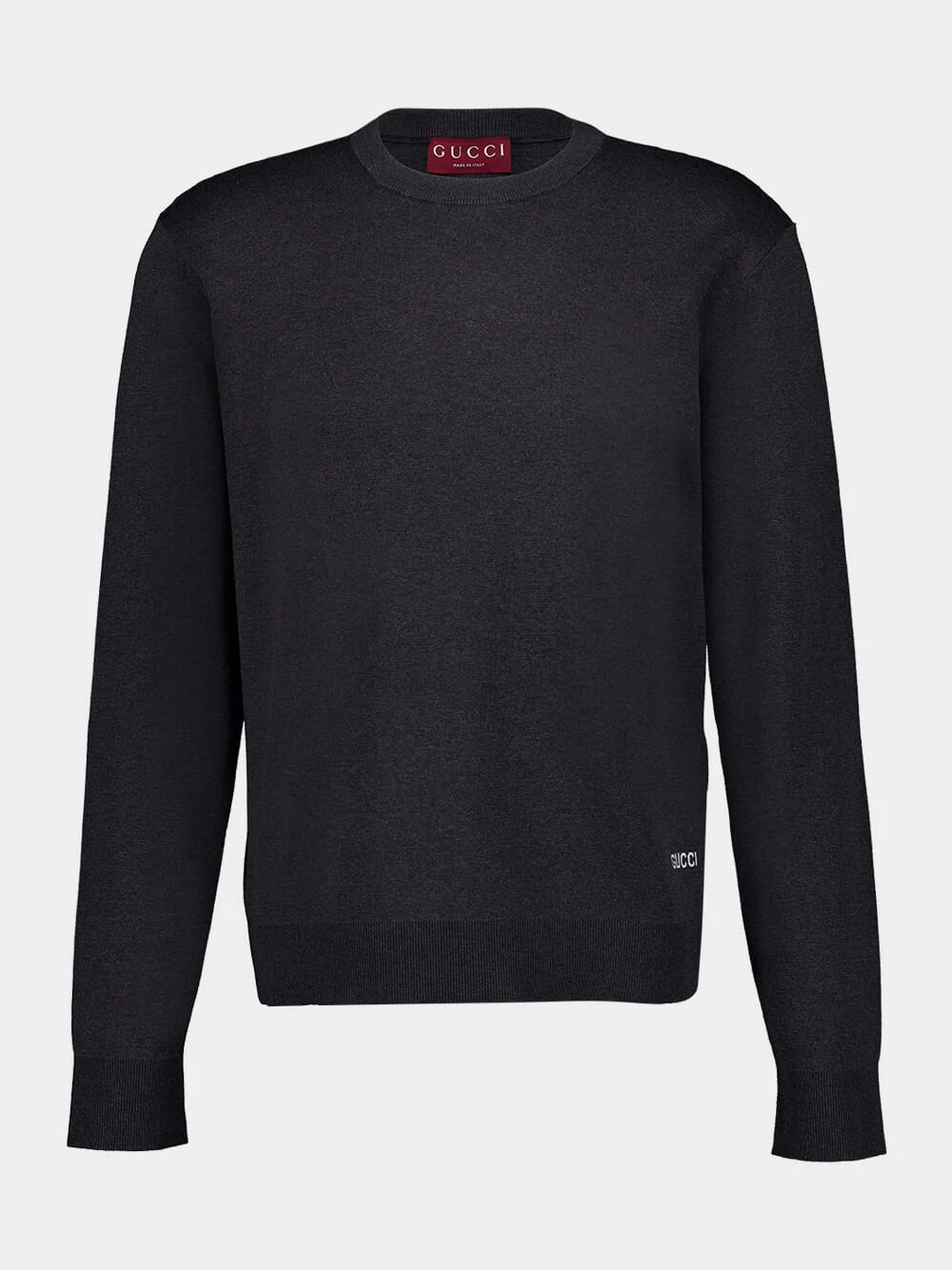 Grey Silk Cotton Crewneck Jumper